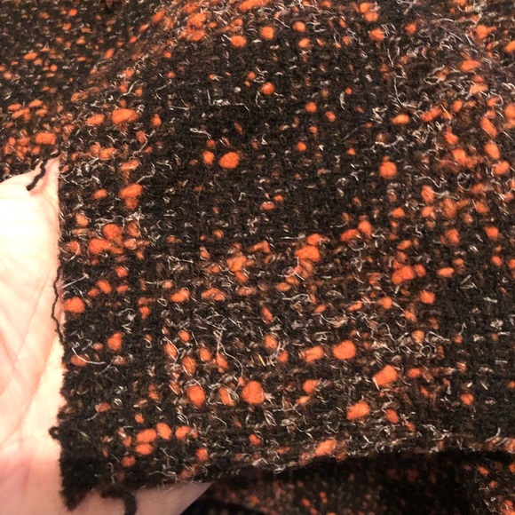 Vintage Stylish Black and Orange Tweed fabric 60 by 50” Gorgeous fabric - Picture 2 of 5